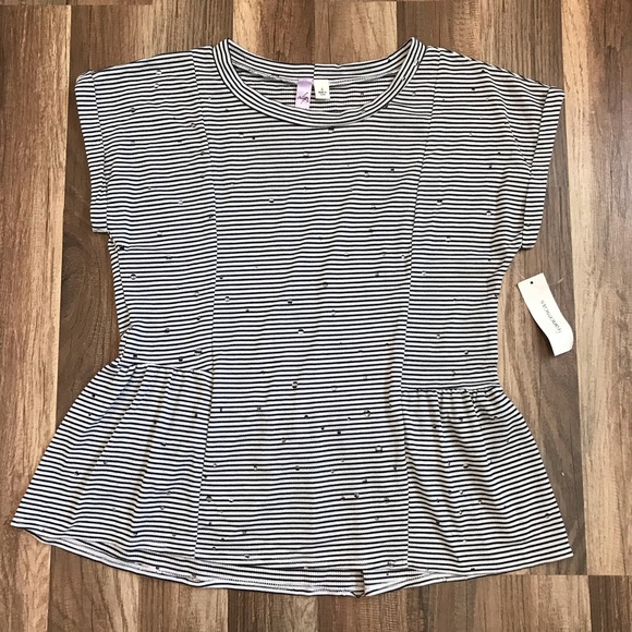 NWT Striped Peplum Top, small - Picture 1 of 5